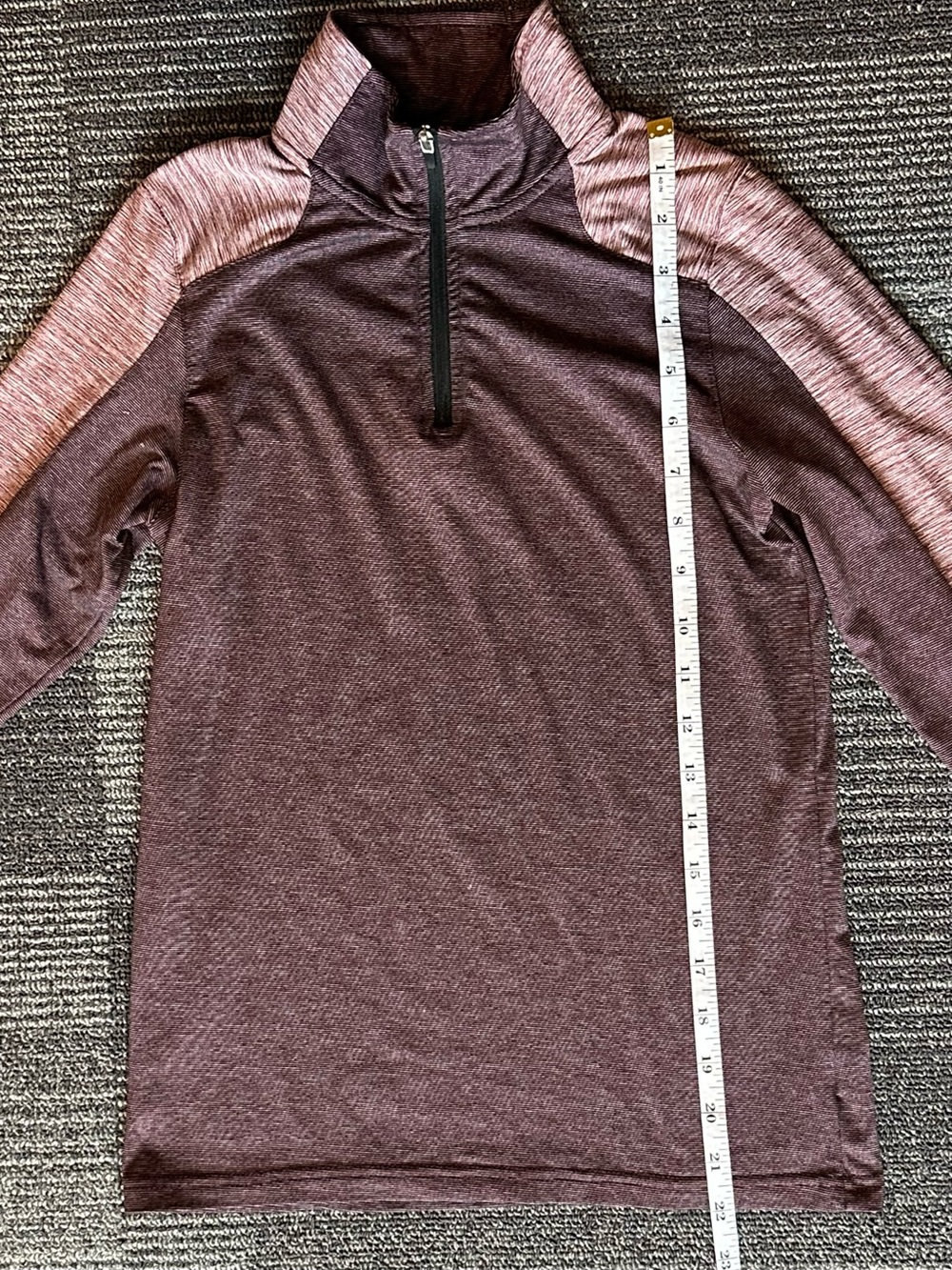 Kids Champion Long Sleeve Half-Zip Top in Heather Plum and Mauve | SIZE KIDS M - Picture 6 of 7